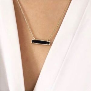 Kendra Scott Leanor Necklace gold with black extended length